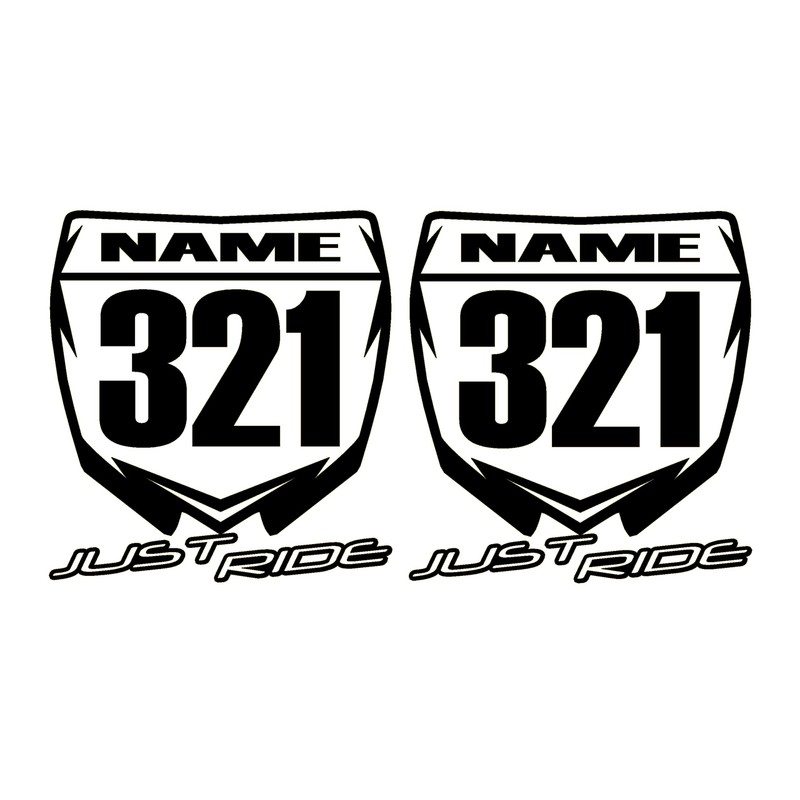 JUST RIDE Motocross Number Plate Replica Decal Stickers YZ