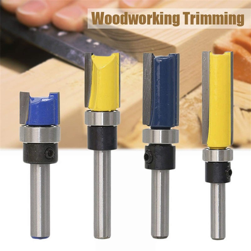 ExcInter 4Pcs 1/4'' Shank Flush Trim Pattern Router Bit Template