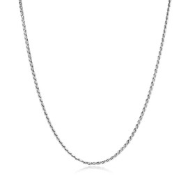 HZMAN 3mm Twist Chain Necklace for Men Stainless Steel Silver Chain Hip Hop Link Chains Necklace 18-24 Inch (20in)