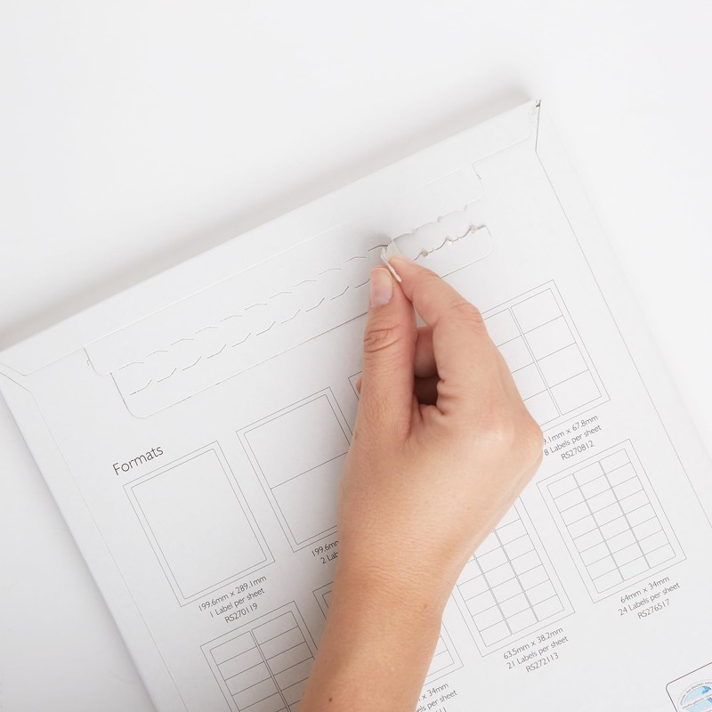 Blick Labels, White, 65 Per Sheet 25 Sheets, Rectangular, 38.1mm