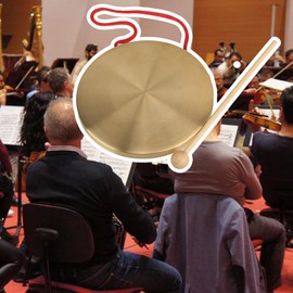 Yibuy 150mm Brass Instruments Copper Cymbals Opera Gong with Round Play Hammer Drumstick