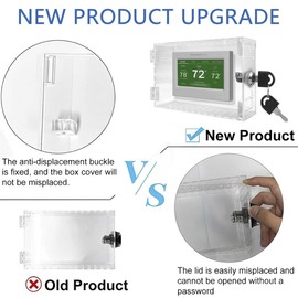 Thermostat Lock Box with 2 Keys, Transparent Thermostat Protective Cover Acrylic Thermostat Guard Box Wall Mounted Universal Acrylic Thermostat Protector For Restaurants, Wall Ac Panel, School