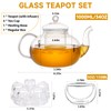 GURUDAR Glass Teapot Set, 34OZ/1000ML Glass Tea Kettle with Loose
