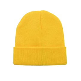 Zando Toddler Kids Yellow Beanie for Boys Girls 3-12 Years- Cute Slouchy Cuffed Halloween Beanies Accessories Soft Warm Lightweight Knit Winter hat for Daily School Skiing Wear One Size
