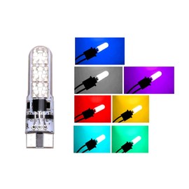 OtpOutopa Car T10 RGB LED Bulb Width Light with Remote Control W5W 194 168 2825 Strobe Light 16 Colors 5050 Wedge Replacement for Car Interior Map Dome Door License Plate Light Reading Lights (20PCS)