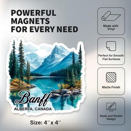 Banff Alberta Canada Magnet 4 inch 2 Pack Vinyl for Souvenir Gift Refrigerator Fridge Dishwasher ID44999