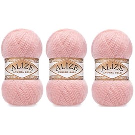 Alize Angora Gold Yarn 20% Wool 80% Acrylic Lot of 3skn 300 g 1805yds Thread Crochet Hand Knitting Turkish Yarn (363)