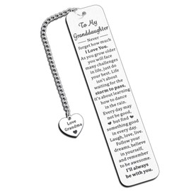 Granddaughter Gifts from Grandma and Grandpa, to My Granddaughter Bookmark Gifts, Christmas Stocking Stuffers for Granddaughter Grandchildren, Granddaughters Birthday Valentines Graduation Gifts