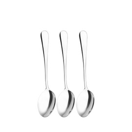 Qinglele Stainless Steel 304 Spoon, Soup Spoon, Dinner Spoon, Tablespoon, Table Spoon, 17 cm (6.7 inches), Set of 3