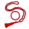 Red Turquoise Heart Chakra Mala Necklac, Meditation Energized Handmade 108
