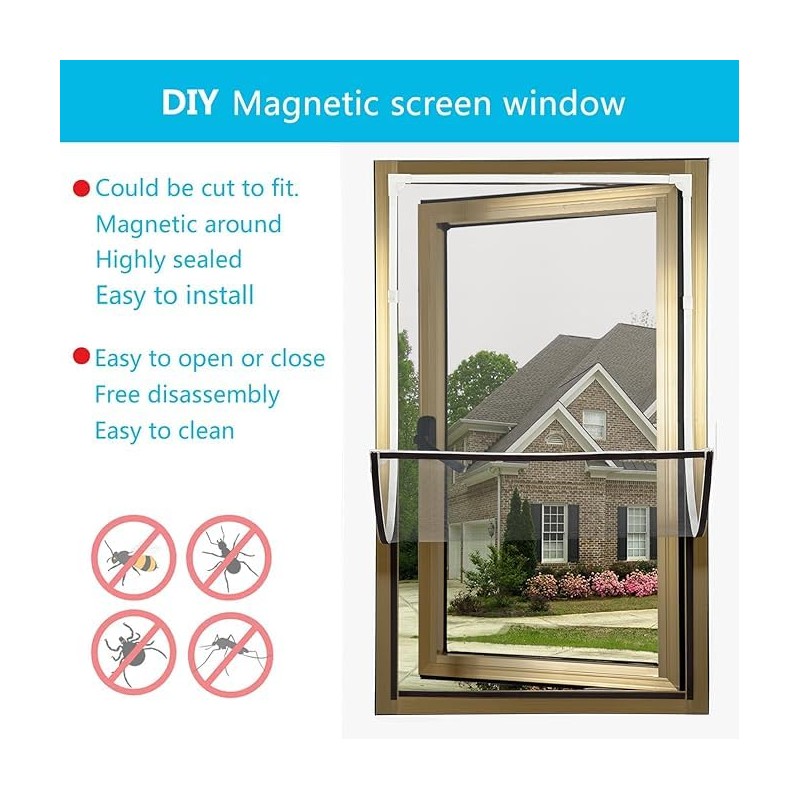DIY Magnetic Window Screen with Adjustable Size | Easy and