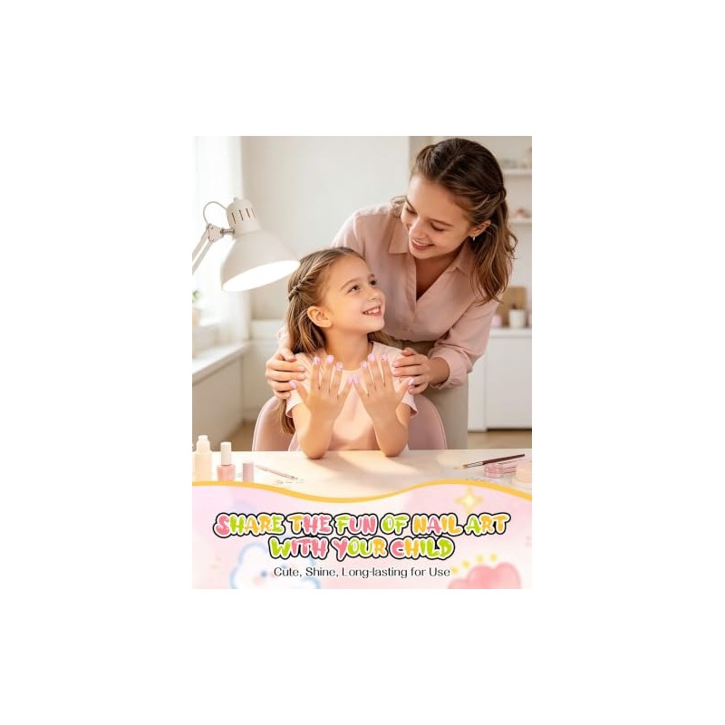 EBANKU - Tiras de uñas de gel semicuradas para niños,