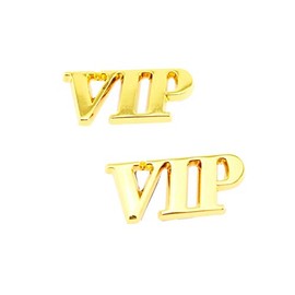 Olive-G Set of 2 VIP Metal 3D Emblems Dress Up Custom Sticker Stickers (Gold)