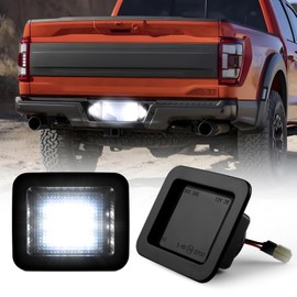 litzland LED License Plate Lights Compatible With Ford F-150 2015-2023 Tag Light F-150 Raptor 2015-2023 Smoke Lens 6000K White