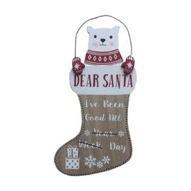 Christmas Stocking Wall Plaque Polar Bear Have A Merry Little Christmas Time
