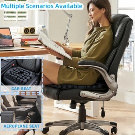 Travel Cushion for Airplane, Portable Inflatable Seat Cushion for Office Chair, Car, Wheelchair | Adjustable Air Support | Compact Foldable Design with Carry Bag & Pump