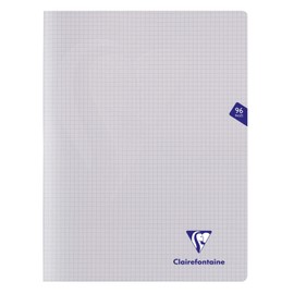 Clairefontaine Mimesys 393362C Exercise Book DIN A4+ 24 x 32 cm Robust with Polypropylene Cover 48 Sheets Squared 90 g Transparent Pack of 1