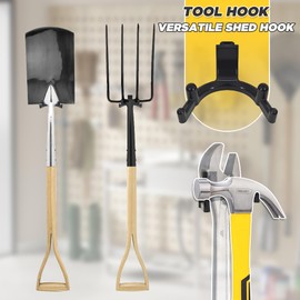 LITGURU Tool Hook for Lifetime Shed Accessories: 12 Pcs ABS Storage Shed Hooks for Electric Hand Gardening Tools - Does Not Work on Horizontal Siding Sheds - Black