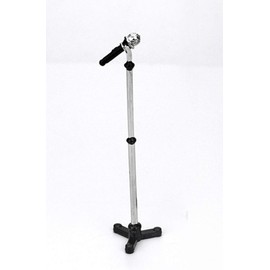 Black Dollhouse Decoration Accessories, 1:12 Dollhouse Miniature Scene Model Microphone with Stand Play, Decortion, Mini Furniture, Mini Microphone (90 x 18 mm)