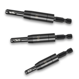 Apopip CC2430 Self Centering Drill Bit Assorted Set Fit for # 6 8 10, Spring Loaded 3-Piece Clic-Change 1/4 in Hex Shank for Fast Bit Changes 3/32", 7/64", 1/8"