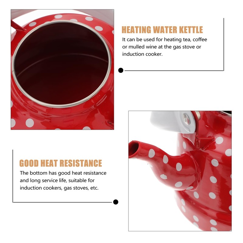 DOITOOL Vintage Tea Kettle 1.1 L Enamel Tea Kettle with