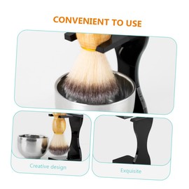 Gatuida 1Set Shaving Brush Stand Grooming Kit with Shaving Bowl and Brush Durable Materials for Comfortable Shaving Experience for Mens Grooming Routine