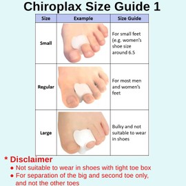 Chiroplax Gel Toe Spacers Separators Corrector Bunion Relief Overlapping Hammer Toe Straightener Spreader Hallux Valgus Splint, 6 Pack (Large, Beige)