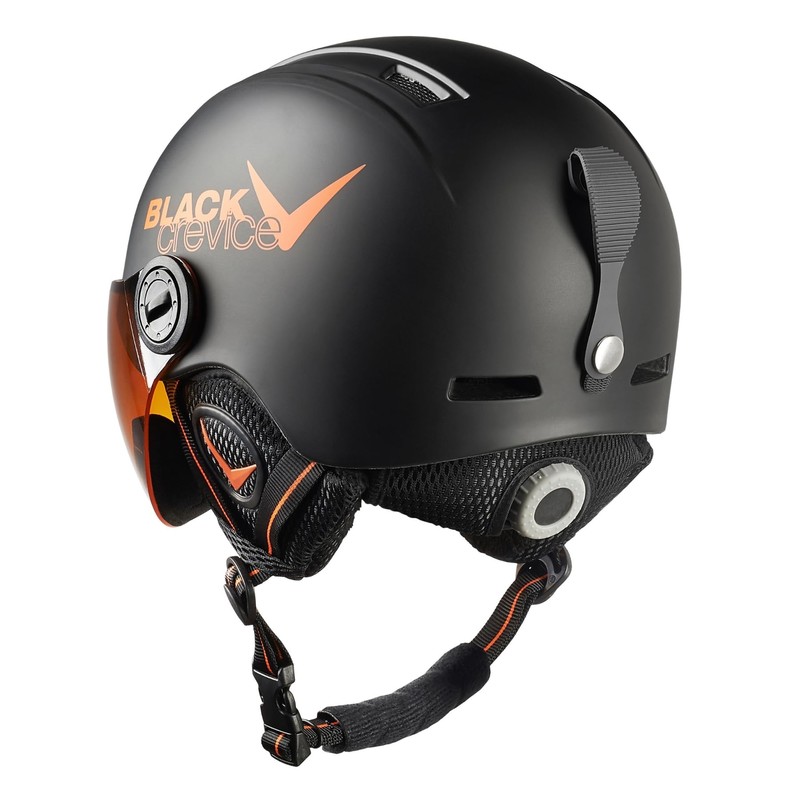 Black Crevice Leogang Children's Visor Helmet, Matte Black / Orange,