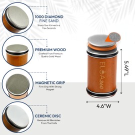 Rolling Knife Sharpener Tool for Kitchen Knives - magnetic knife sharpening with Diamonds and corundum Disc, Stainless steel Kitchen Knife Sharpener - Knife Sharpening Kit