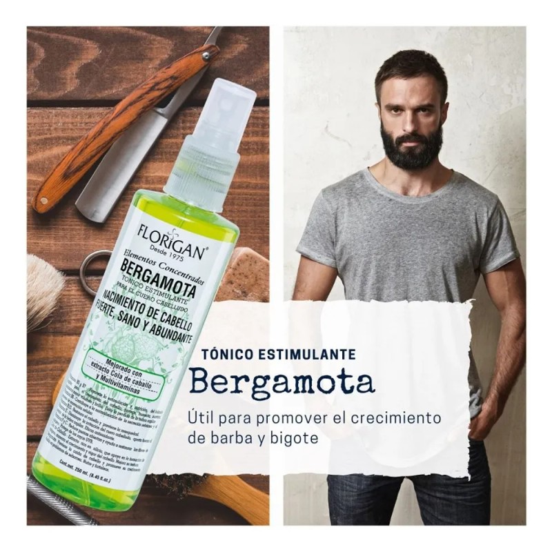 Tónico Bergamota Crecimiento Cabello Y Barba 250ml Florigan®