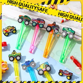 Rotatingpals 27 Pcs Mini Truck Bubble Wands Truck Party Favors 0.2 oz Excavator Digger Party Bubble Maker Classroom Prizes Goodie Bags Stuffer for Birthday Supplies Gift