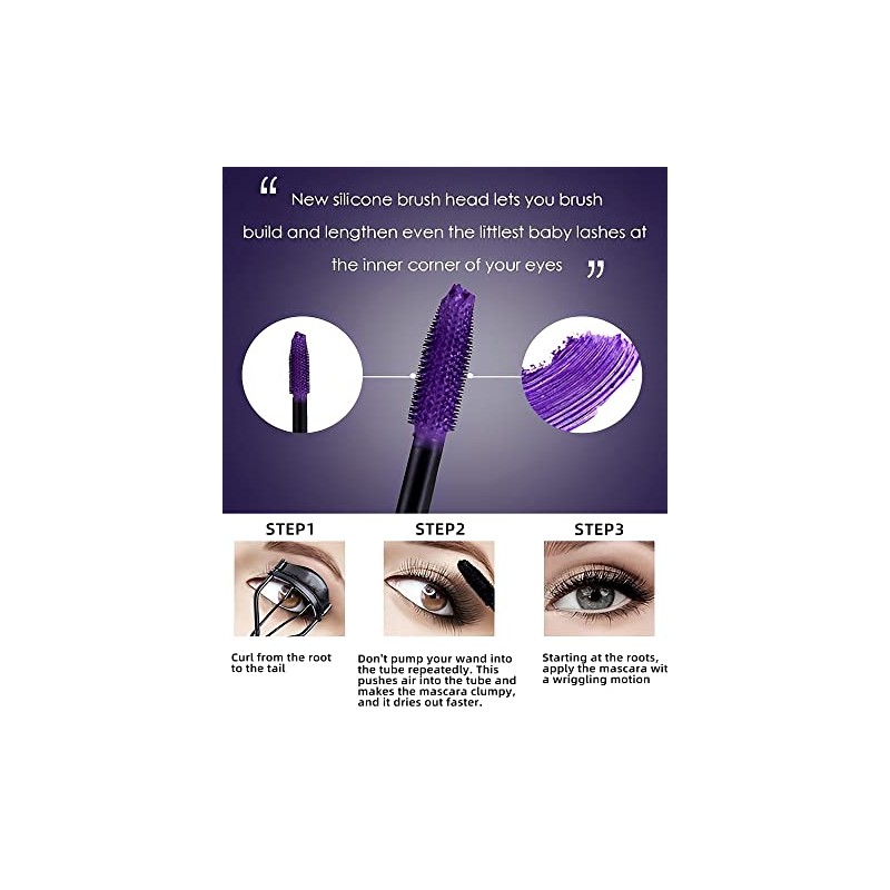 Máscara De Pestañas 5D Morada Para Volumen Y Longitud, 1
