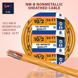VN Infinite quality Solid Indoor 10/2 W/G NMB Cable Non-Mettallic Residential Indoor Wire 50 ft Coil