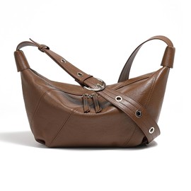 MFFOR Hobo Bags for Women Soft Crossbody Shoulder Purses Slouchy Genuine Leather (Brown)