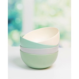 KitchenCraft Colourworks Plastic Bowls, Unbreakable Pasta Bowls, Lightweight Shatter-Proof Melamine, Set of 4, Classic Colours