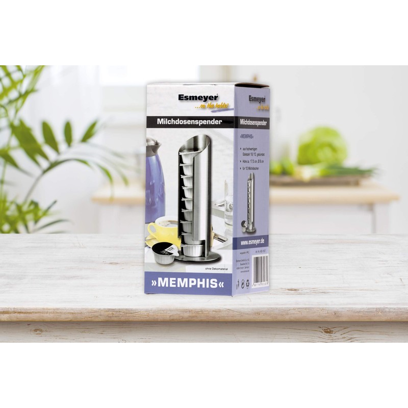 Esmeyer 400-1657 Milchdosenspender MEMPHIS, aus gebürstetem Edelstahl18/10, Höhe: 175 mm,