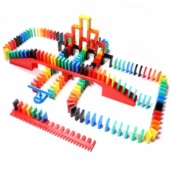 Bulk Dominoes 206pcs Pro-Domino Starter kit | pro-Scale, Premium Stacking & toppling Domino Set Chain Reaction STEAM Building Toy Set
