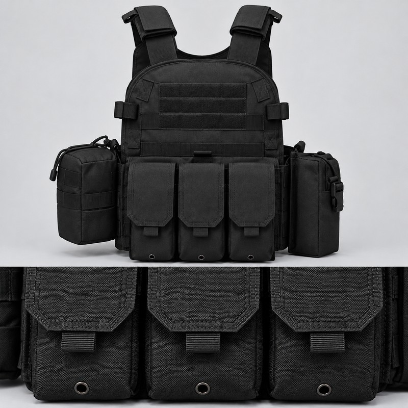 Military Tactical Vest – Adjustable Tactical Gear Carrier for Airsoft,