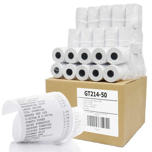 Gorilla Supply Thermal Paper Receipt Roll 2-1/4" x 50' BPA Free 50 Rolls