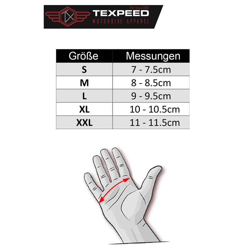 Texpeed Men's Leather Motorcycle Gloves - Waterproof Biker Moped Armoured
