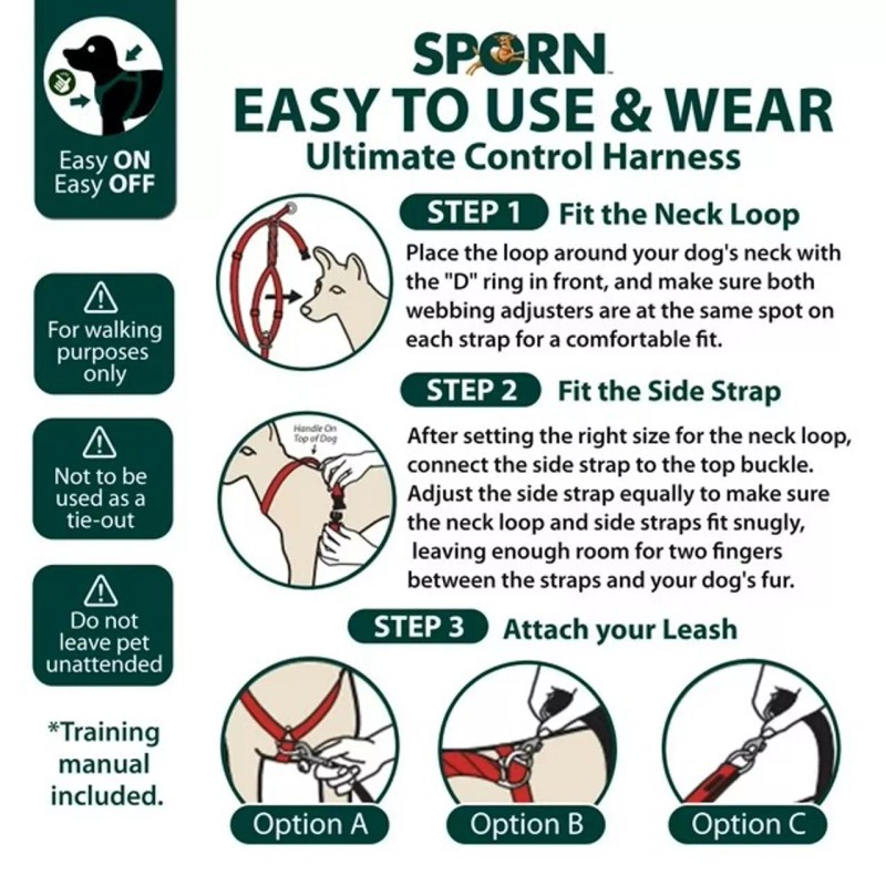 Sporn The Ultimate Dog Black Control Harness