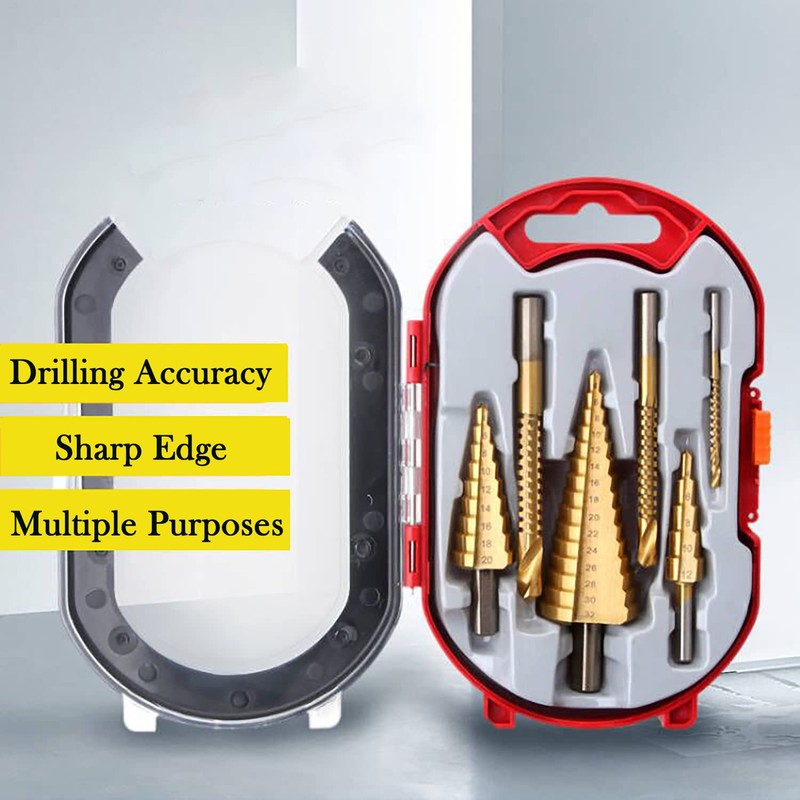 6点セット ステップドリル ドリルビット HSS高速鋼 タケノコドリル たけのこドリル 4-32mm /4-20mm /4-12mm ツイストドリル