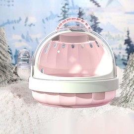 Guinea Pig Carrier Cage with Water Bottle, Portable Hamster Travel Carrier Carry Case for Small Pets, Gerbils, Mice, Dwarf Hamster (Pink)