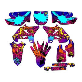 2005-2007 fits UFO Restyle YZ 125 Zany Pink Senge Graphics Complete Kit Compatible with Yamaha
