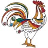 StealStreet Wall Decorations Transparent Rooster Decoration with Gem Stones