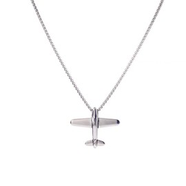 Airplane Aircraft Pendant Necklace Stainless Steel 3D Simple Charm Silver Jet Plane Model Flight Attendant Pilot Chain Necklace for Women Men Minimalist Aviation Traveler Fashion Jewelry Gifts,