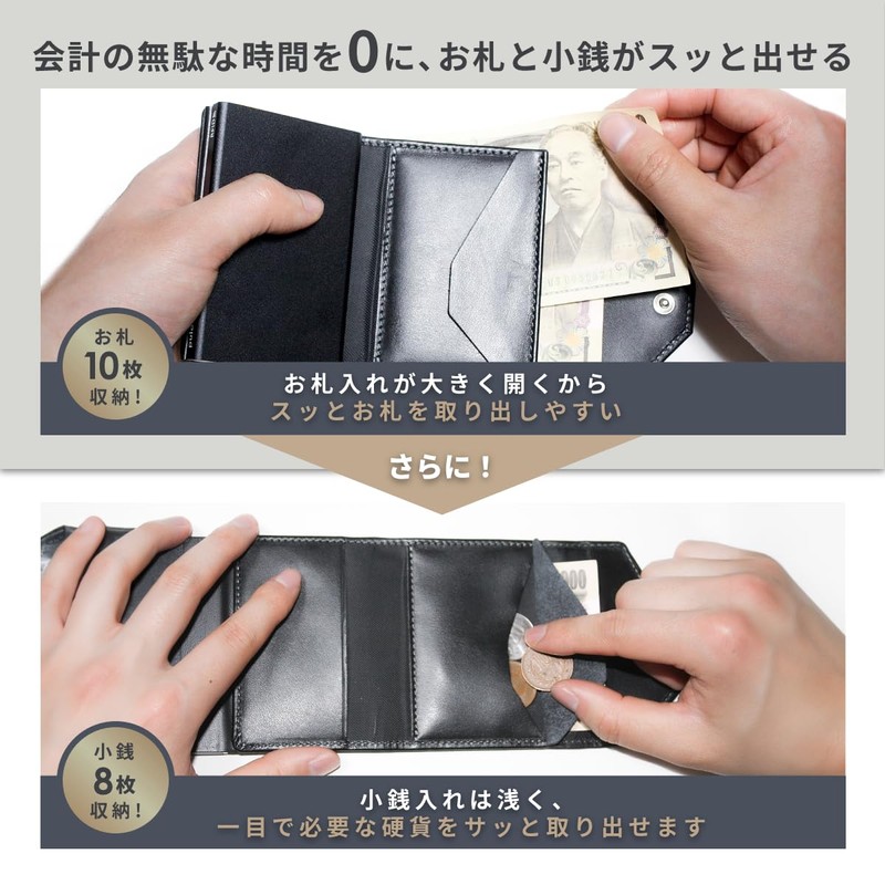 【Luxury Genuine Leather with Palm-Sized Astonishing Storage Capacity】Pularys Compact Wallet