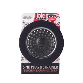 joieshop MSC International - Tapón para Fregadero de Cocina, Color Negro o Rojo, Cesta de colador, Acero Inoxidable y plástico