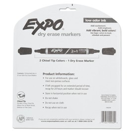 EXPO 1944658 2-in-1 Dry Erase Markers, 16 Assorted Colors, Medium, 8/Pack