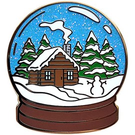 Pinsanity Snow Globe Enamel Lapel Pin